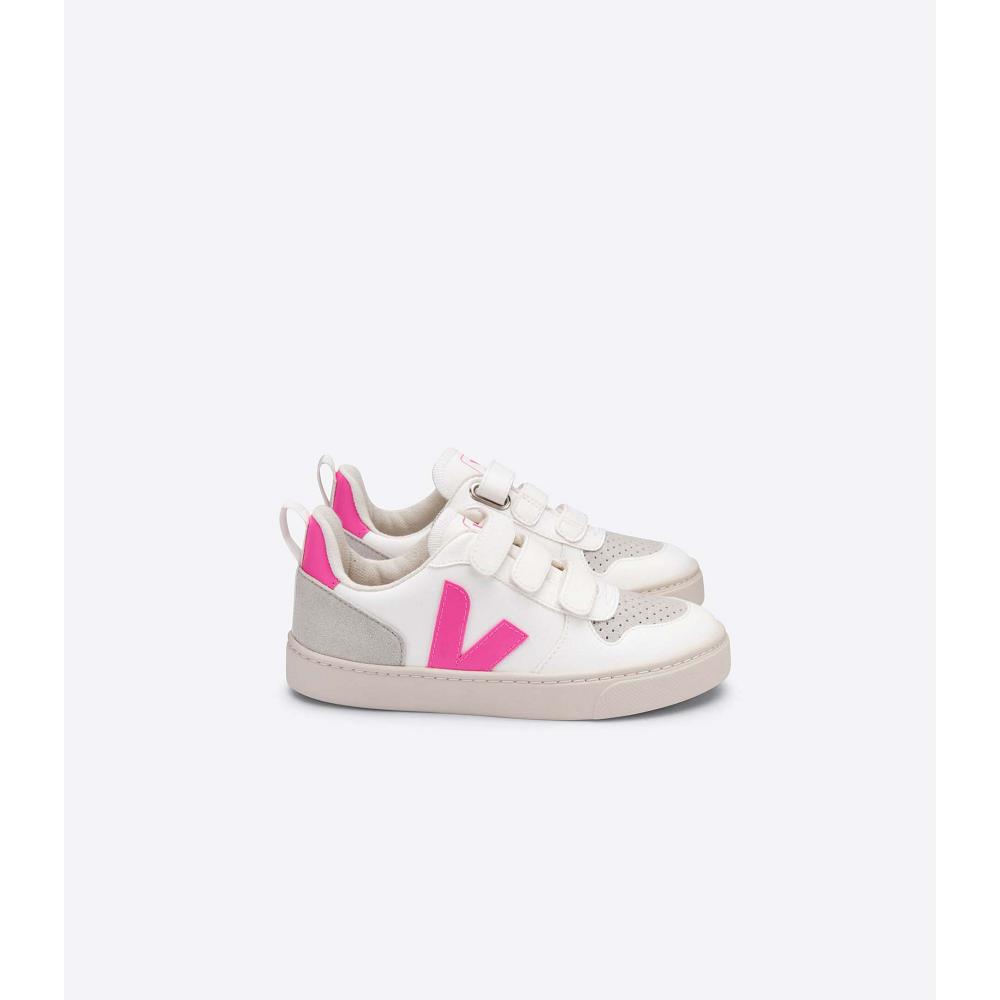 Kids\' Veja V-10 CWL Shoes White/Pink | ZA 786UZG